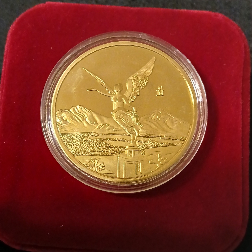 2010 1/4 Gold Plated Liberated Mexico Angel Coin